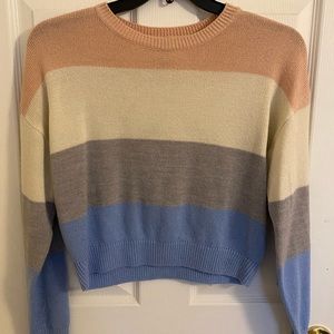 striped crop top sweater